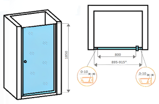 Душевая дверь Parly DE90B 90см чёрный